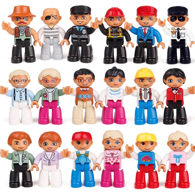 terest-Developing Duploo Size Building Block Staff Policeman Doctor Drive Man Blocks Kids Toys Desenvolvimento De Interesse Infantil Aniversário Gift Educational Collection