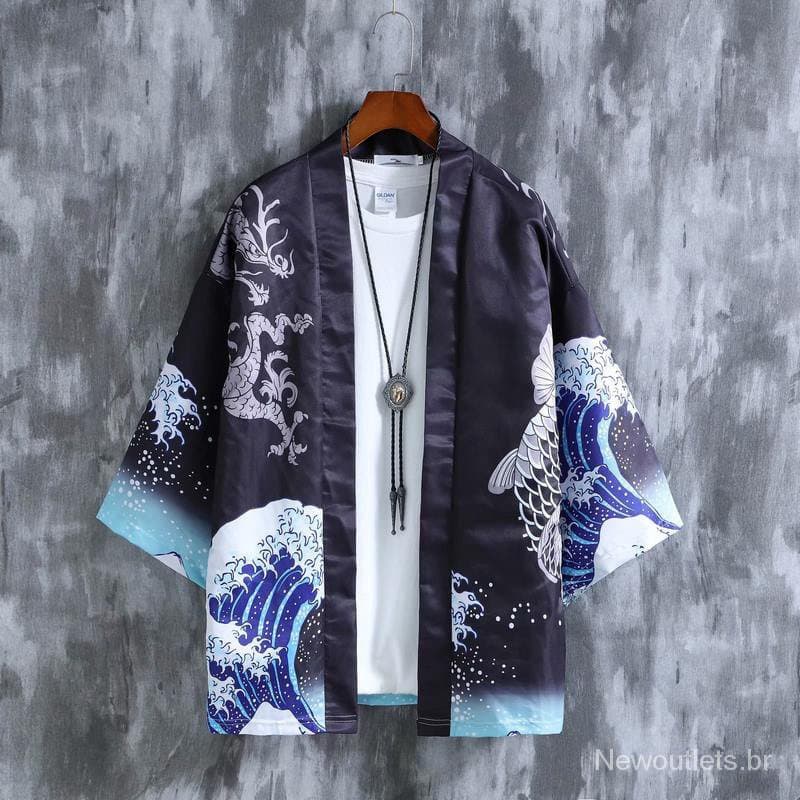 Estilo japonês Kimono Garb Uso Externo Street Wear Do Swag Fresh Naga Cina No 22