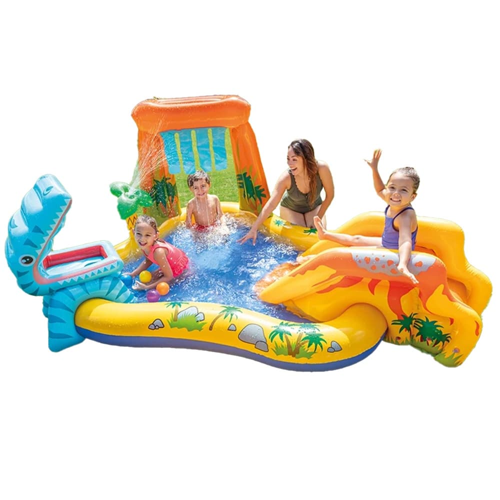 Piscina Infantil Playground Centro de Diversões Dinossauro Intex 310 Litros