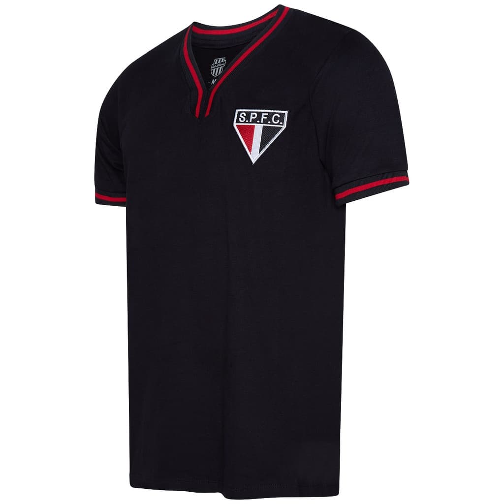 Camisa São Paulo Retrô Vintage Preta Masculina Oficial
