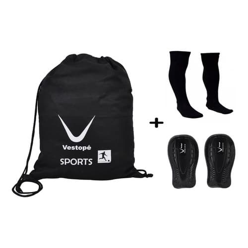 kit Bolsa Meiao Porta Chuteira Caneleira futebol Treino Esporte A6