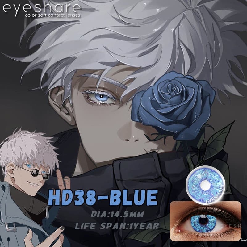 Eyeshare 1 Par Cosplay Lentes De Contato Coloridas Anime Gojo Satoru Cos Eye Lens Uso Anual