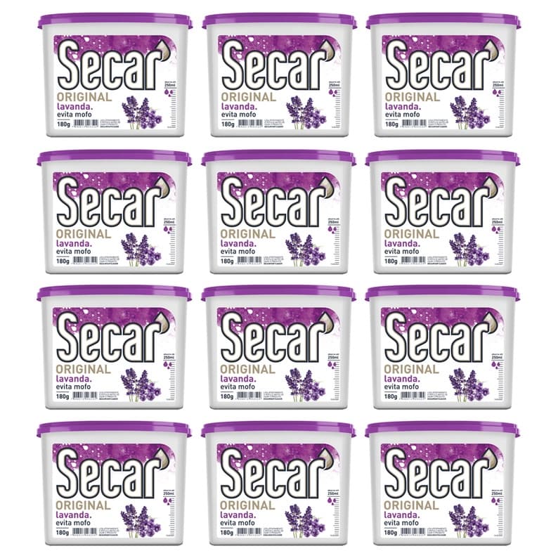 Kit 12un Anti Mofo Secar 180g - Desumidificador Original, Guarda Roupas, Armarios