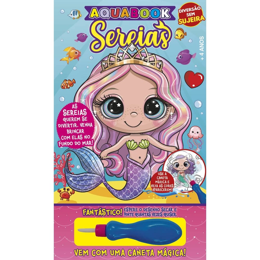 Aquabook Sereias - com Caneta Mágica