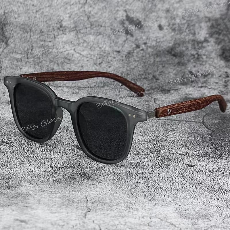 Óculos De Sol Quadrados Clássicos Imitação De Grão De Madeira Proteção UV Ao Ar Livre Para Homens E Mulheres