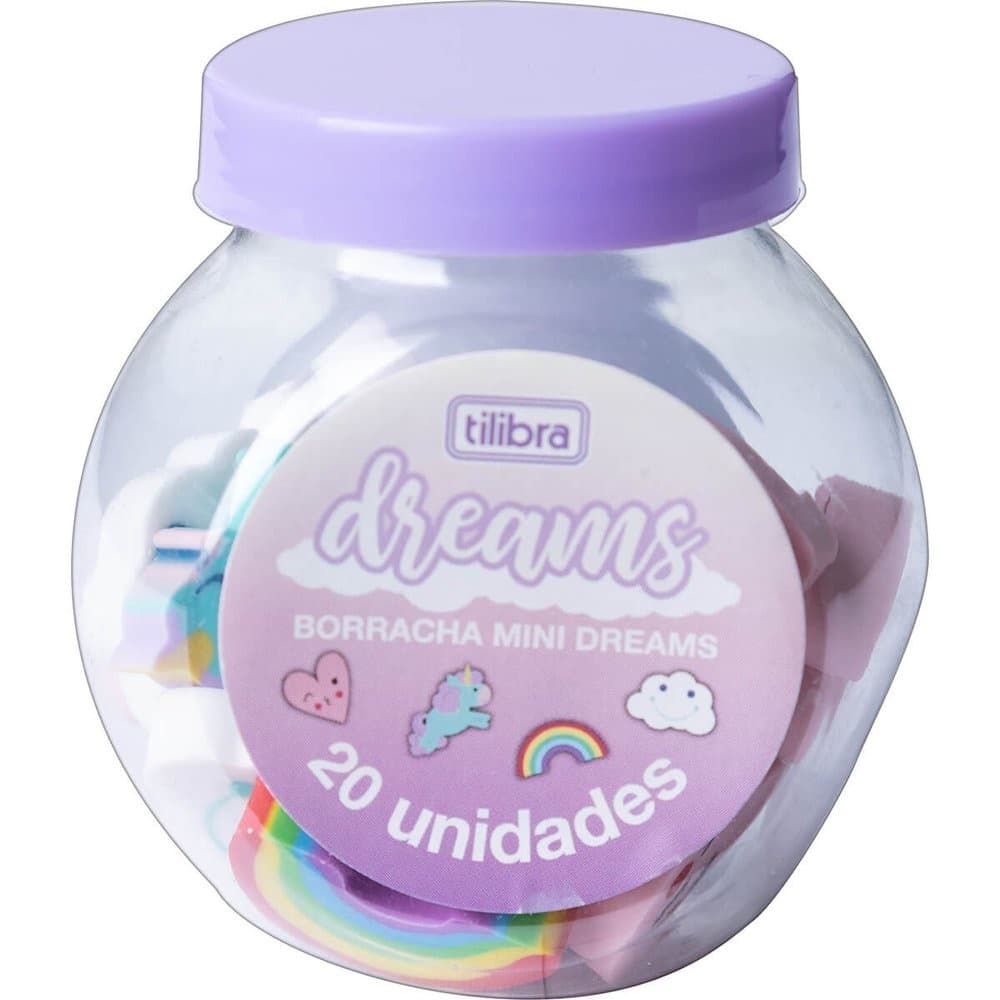 Borracha Mini Dreams TILIBRA Pote Com 20 Unidades