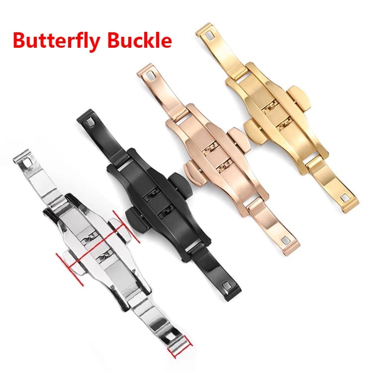 Acessórios Para Relógios Fivela De Relógio 304 Em Aço Inoxidável Butterfly Buckle Clasp 15 17 19 21 23 25mm Metal Dobrável