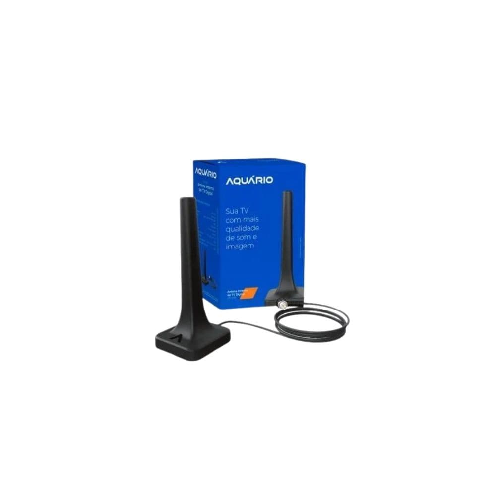 ANTENA DIGITAL AQUARIO DTV-200 INTERNA COM CABO 2.5M HDTV 4K