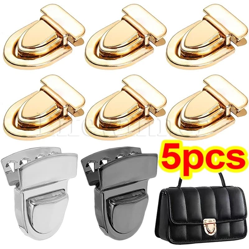 Fecho Metálico Fechadura De Metal Língua De Pato Saco Ferragens Peças Fechaduras De Polegar Para Bolsas De Mão Ombro Fazendo Couro 5Pcs Artesanato De Bricolagem