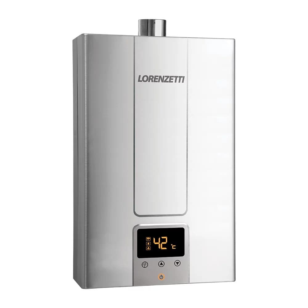 Aquecedor a Gás LZ 2000 Digital Eletrônico GN Inox Lorenzetti