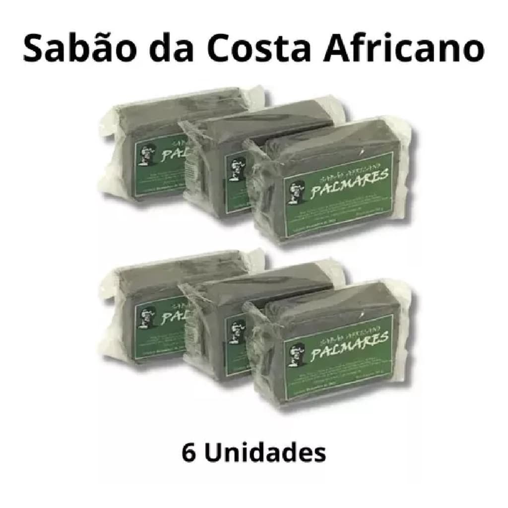 Sabão Africano Palmares Sabão da Costa kit 6 un