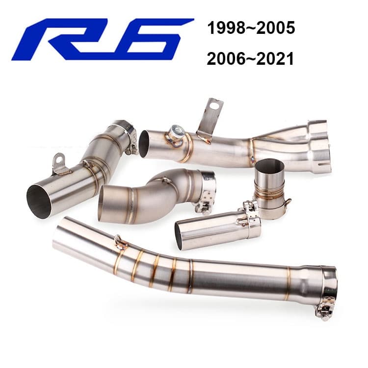 Midpipe De Escape De Motocicleta De Aço Inoxidável Para Conector De Tubo De Ligação Intermediária R6 1998-2021