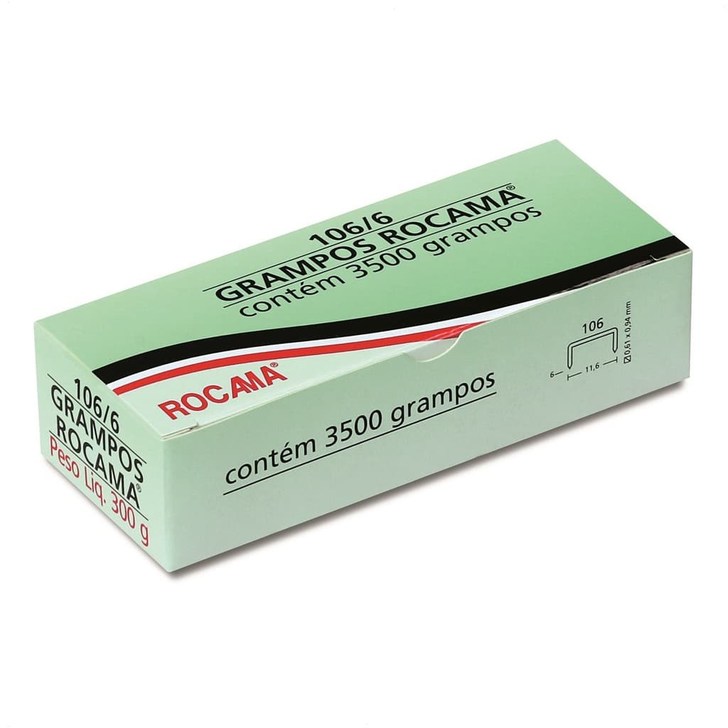 Grampo Polido 6mm 106-6 Tapeceiro C/ 3500 Grampos Rocama