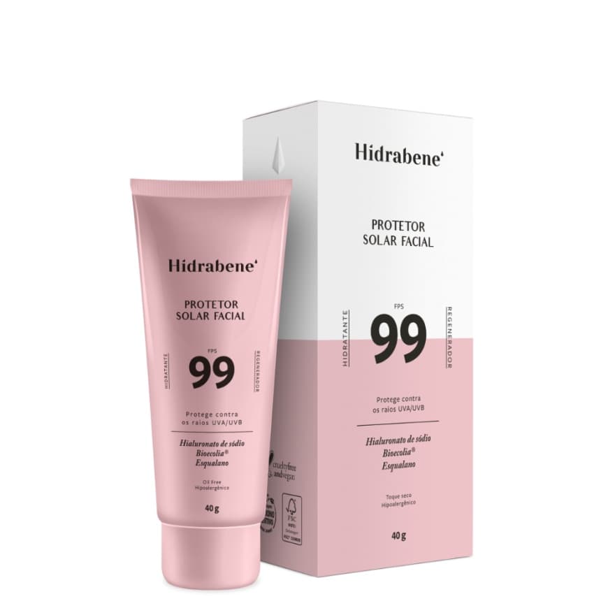 Protetor Solar Facial Fps 99 Hidrabene Hidrata E Regenera 40g