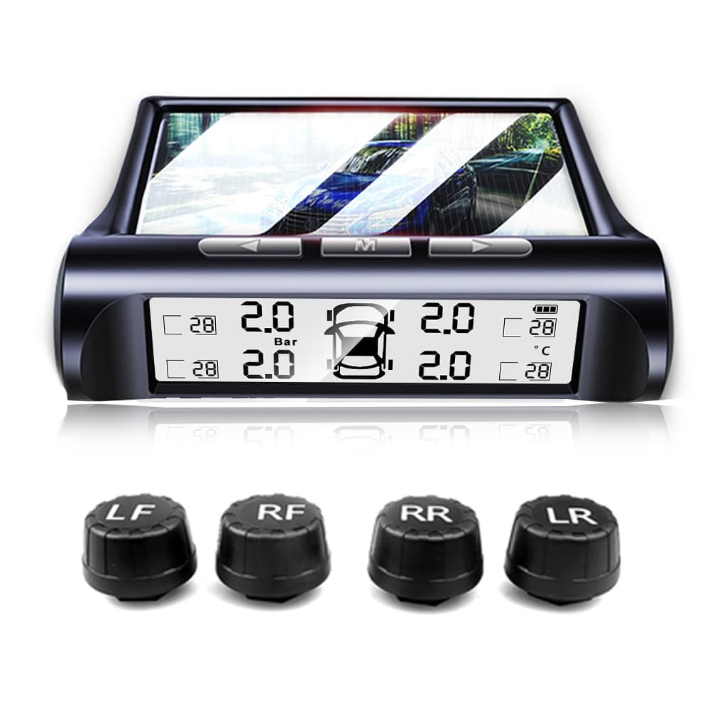 4 Sensores Externos Alarme De Pressão De Pneus TPMS Display Digital De Sistema De Monitoramento Alerta Automático