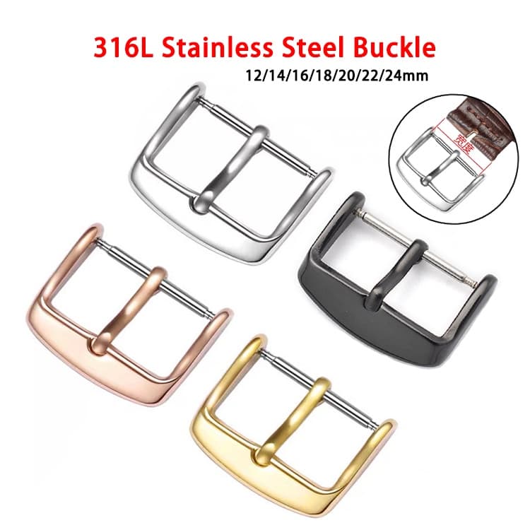Fivela De Aço Inoxidável 316L 12mm 14mm 16mm 18mm 20mm 22mm 24mm Metal Para Relógio Prata Ouro Preto Acessórios Relógios