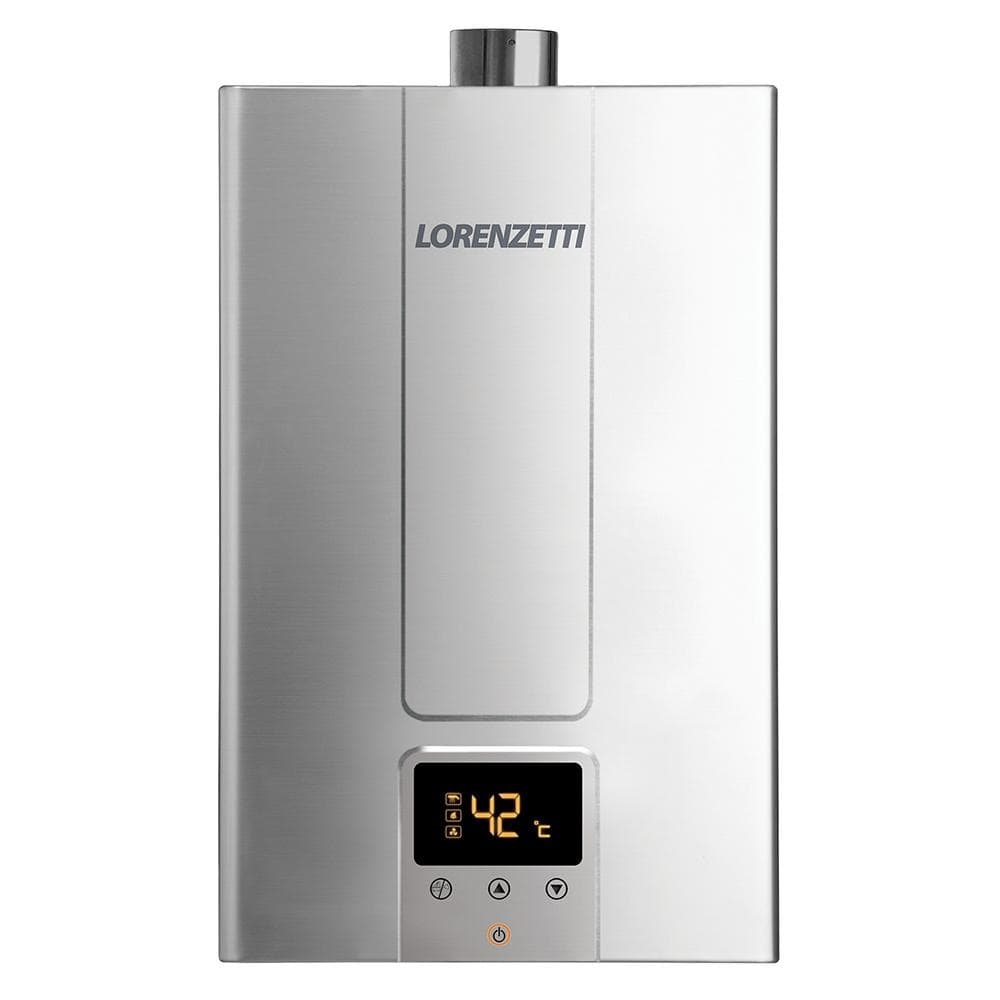Aquecedor De Água A Gás Lorenzetti 15 Litros LZ 1600DE-I Inox GN Bivolt Digital