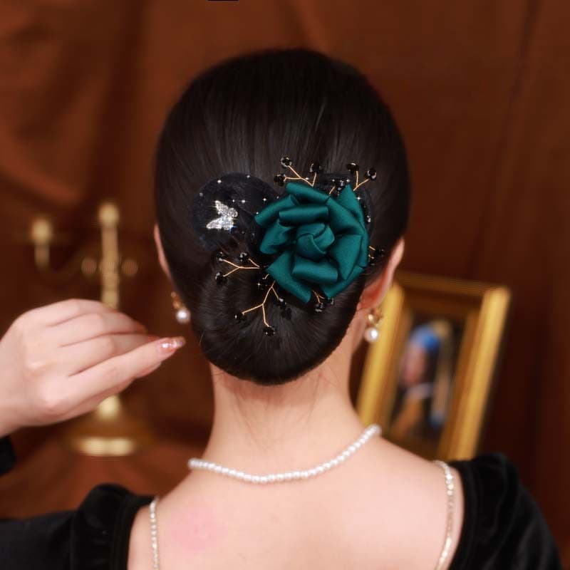 Rosa Espumante Borboleta Cabelo Bun Twister Torção Clipe Moda Hairpin Acessório De
