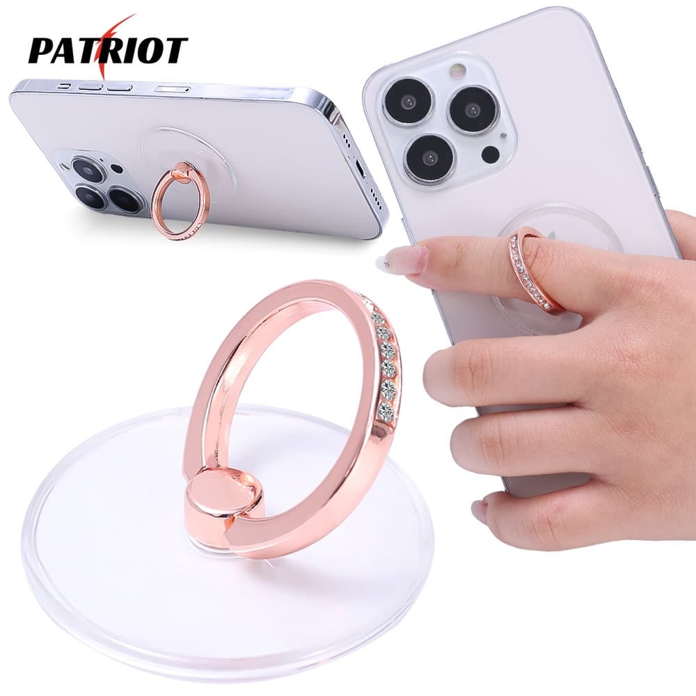 Suporte Universal De Anel De Telefone Celular Transparente Completo/360 ° De Dedo De Metal Rotativo/Smartphone Para Todos Os Telefones Telefônico