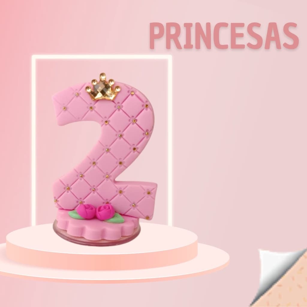 Vela Princesa Pavio c/ Base para Bolos e Festas