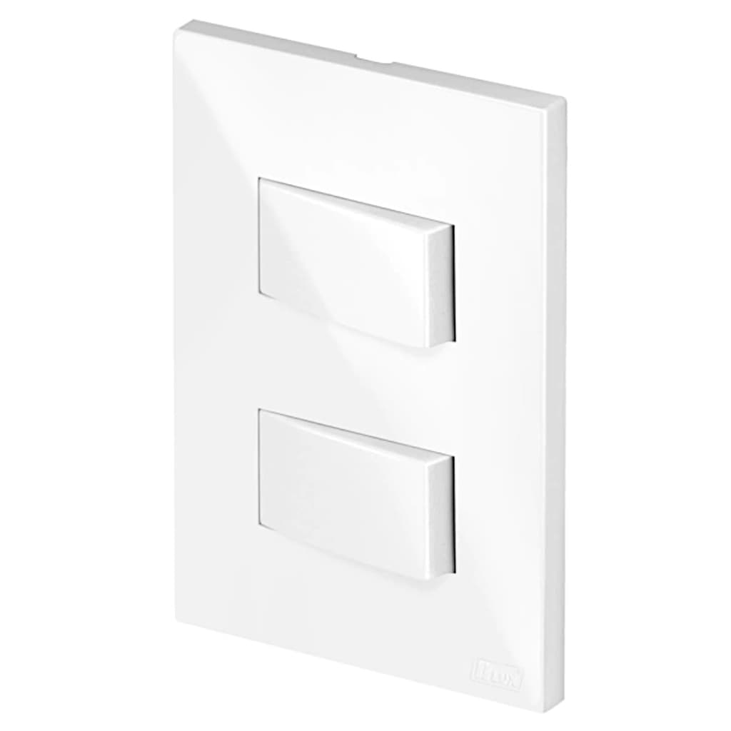 Interruptor Duplo Simples Branca Brilho Recta Blux