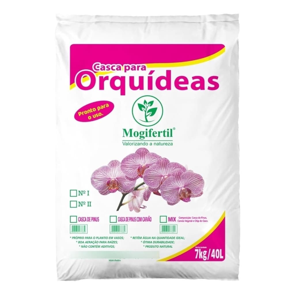 Substrato de Orquídea 40 Litros Pinus Carvão Chips Coco 7kg