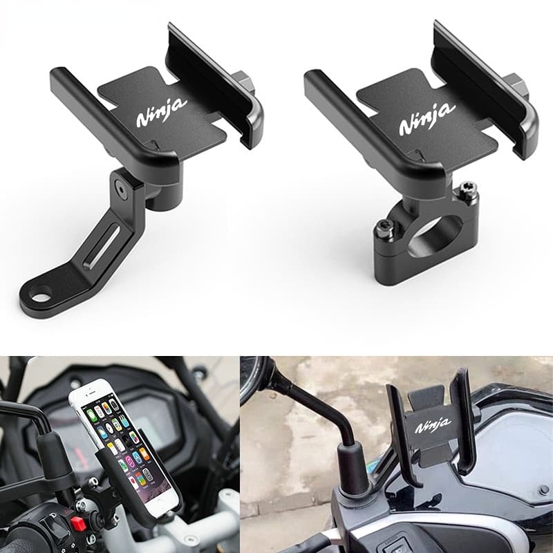 Para Kawasaki Ninja 250 300 400 650 1000 ZX6R ZX10R ZX25R Suporte De Telefone Móvel Com Guidão CNC Acessórios GPS