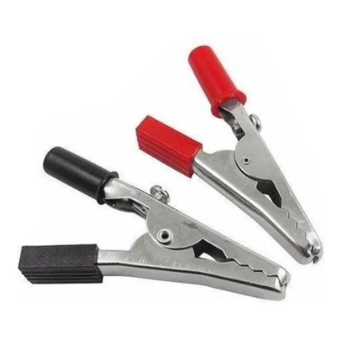 Kit 10 Pares Garra Jacaré Clip 10a Pequeno Vermelho E Preto