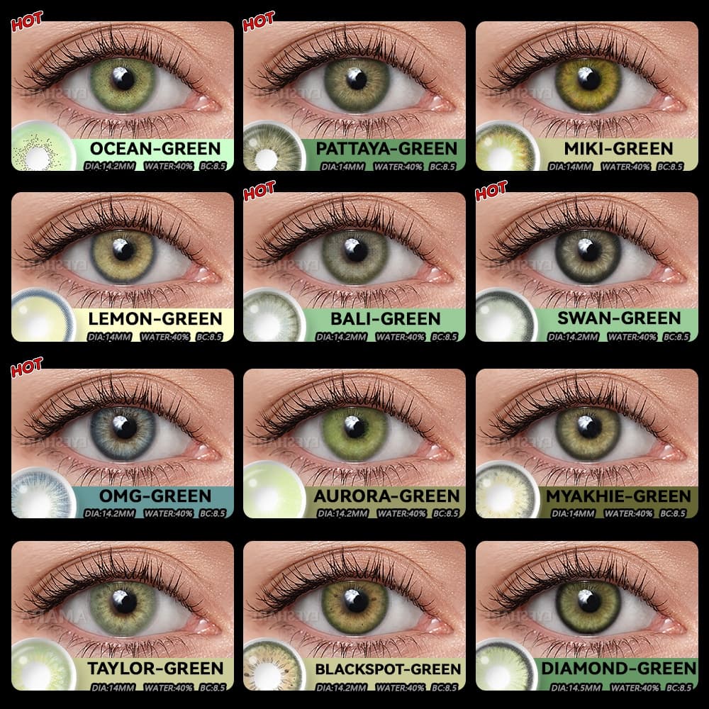 EYESHARE Lentes De Contato Coloridas 2pcs Para Os Olhos Verde Anualmente Maquiagem Cosmética