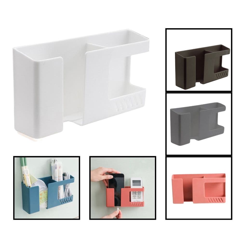 Suporte de Parede 2 em 1 Multifuncional – Sem Furar para Celular e Controle Remoto