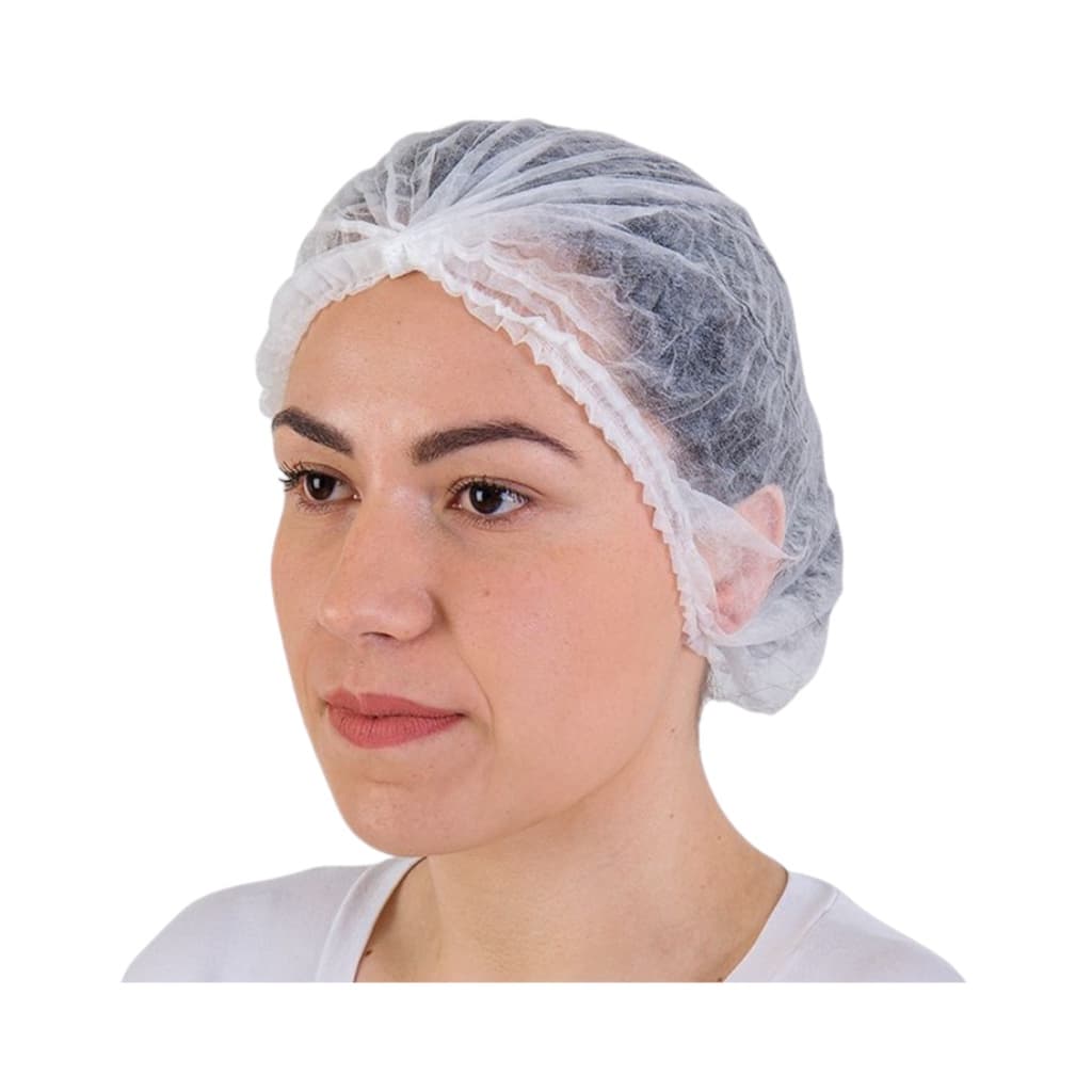 Touca Descartável TNT Branca 100un elástico EPI Uso Profissional Hospital Clínica Cozinha