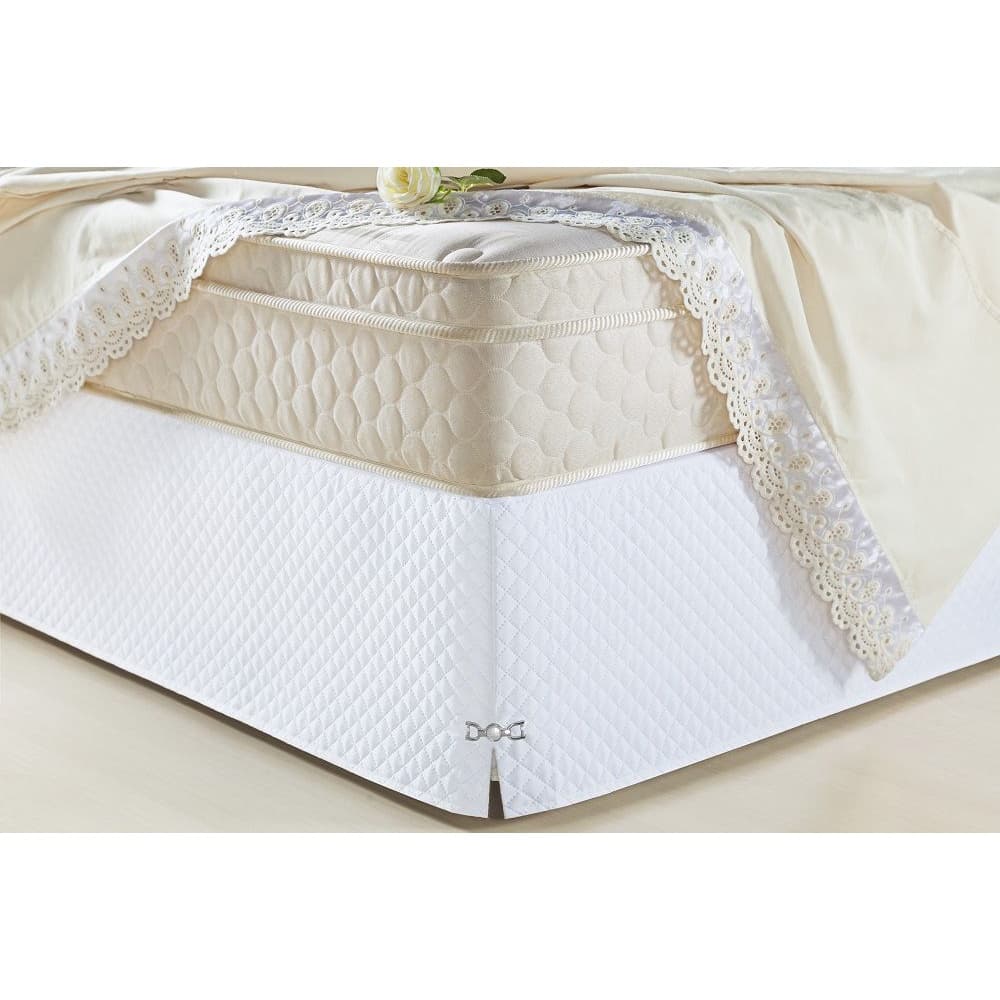 Saia Box para Cama Solteiro Veneza Branco