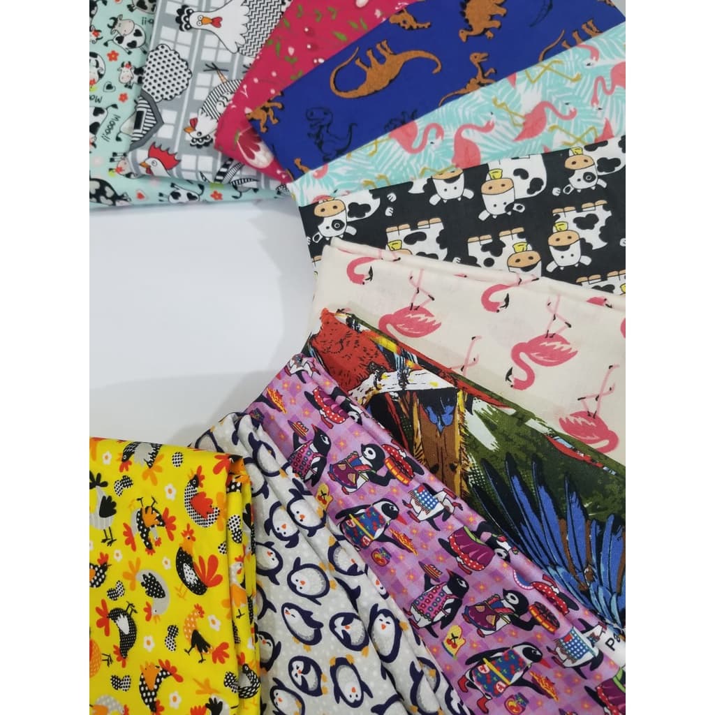 Tecido Tricoline Coleção Animais 100% Algodão 0,50x1,50m