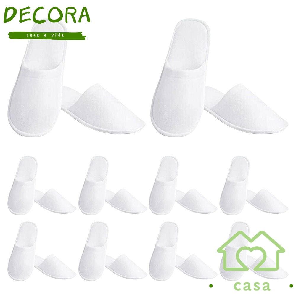 DECORA 10 Pares De Chinelos Descartáveis De Chuveiro Banho Pés Fechados