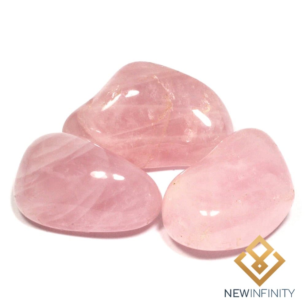 3 Pedras Roladas de Quartzo Rosa cristal Natural 2cm Amor e autoestima