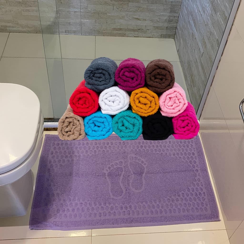 Kit com 2 Toalhas De Piso Tapete Lara Pézinho para banheiro 45x70cm  - Rainha das Toalhas