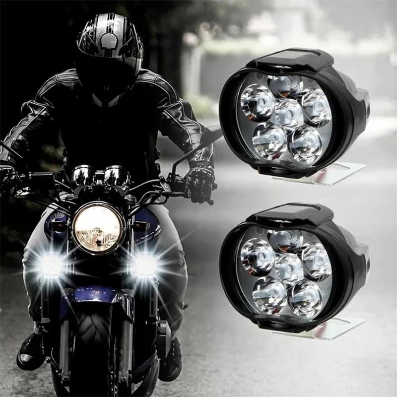 2Pcs 6 LED Farol De Motocicleta/Lâmpada De Trabalho Para Motocicletas Nevoeiro Super Brilhante