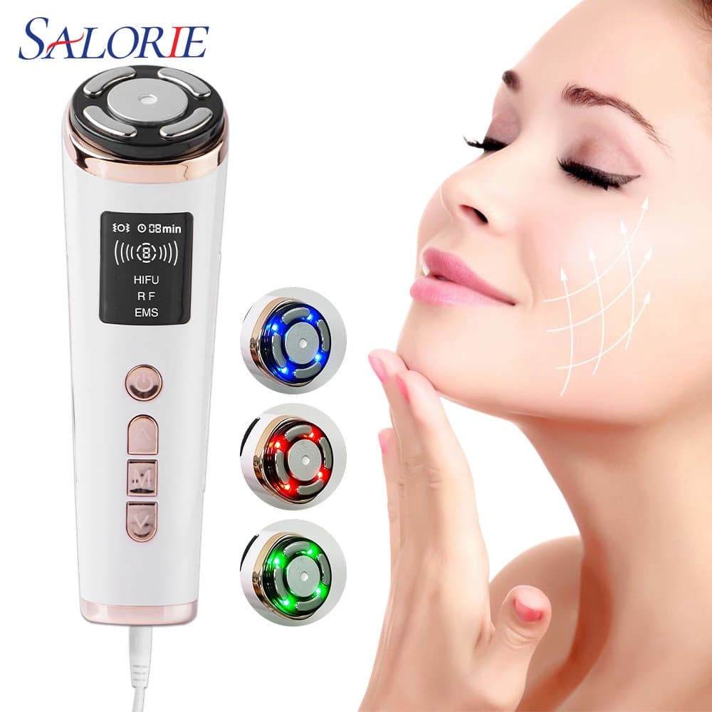 Mini HIFU Lifting Facial E Firming Anti Envelhecimento RF EMS Máquina De Beleza Aparelho Ultra-Som Cuidados Com A Pele