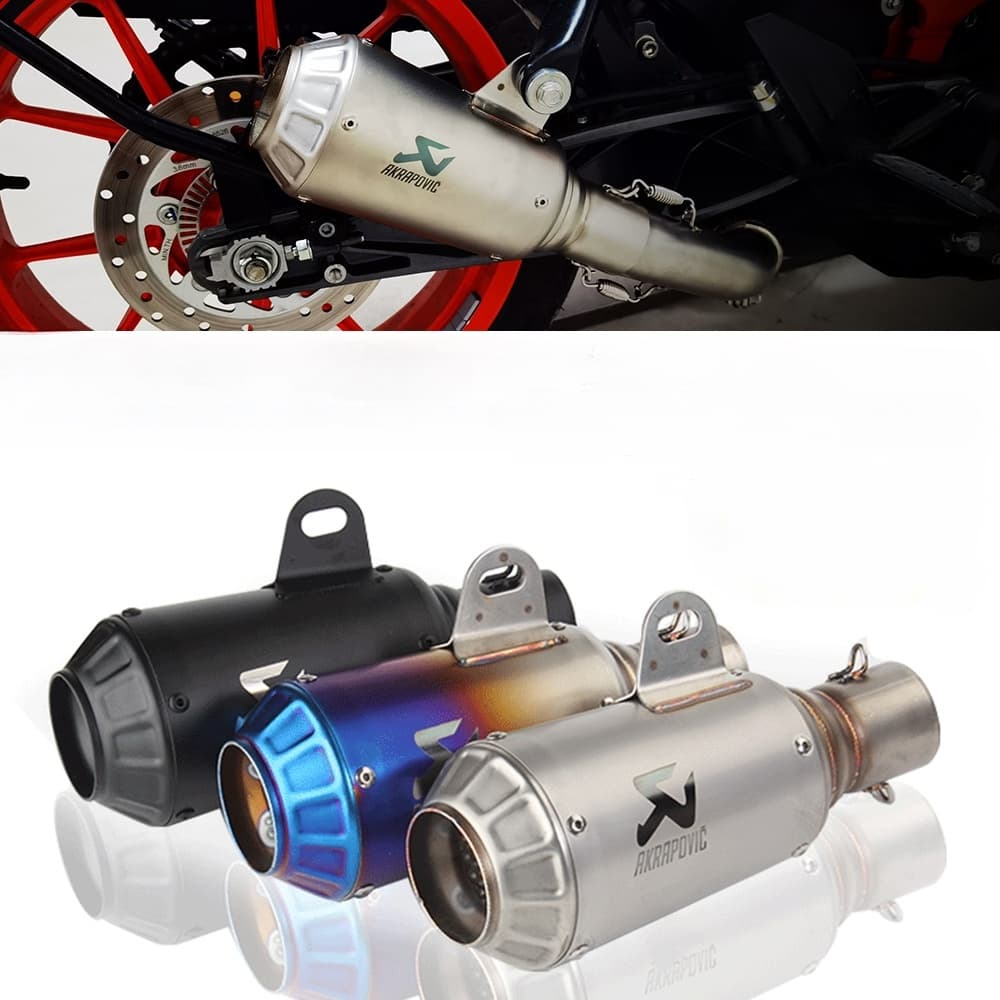 51MM Universal Akrapovic Motocicleta Ponta De Escape Aço Inoxidável Tubo Exhuast Silenciador Traseiro