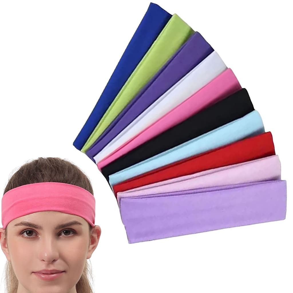 Kit de 10 5 e 3 Faixas De Cabelo Cores Variadas Tamanho Único Largura 5cm