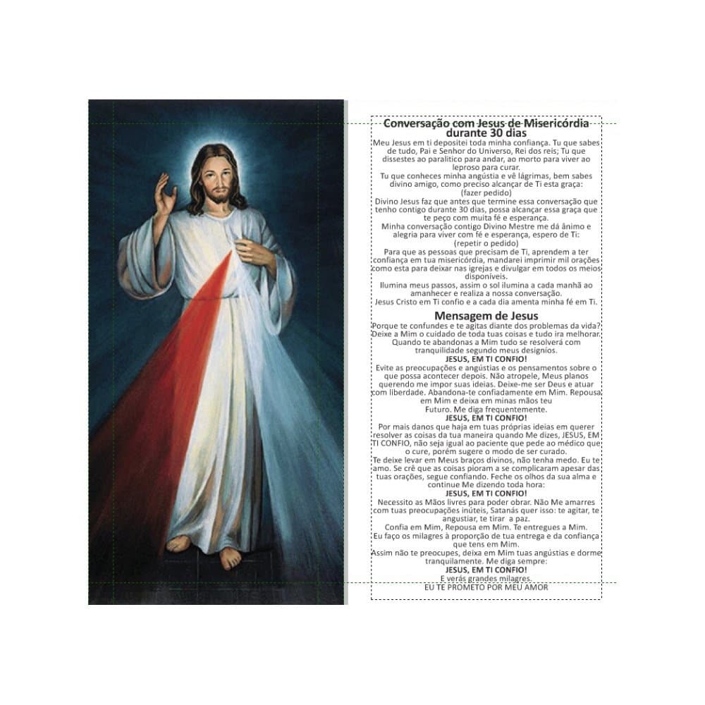 500 Santinhos Conversação com Jesus (Tam. Triplo) - 10x21 cm