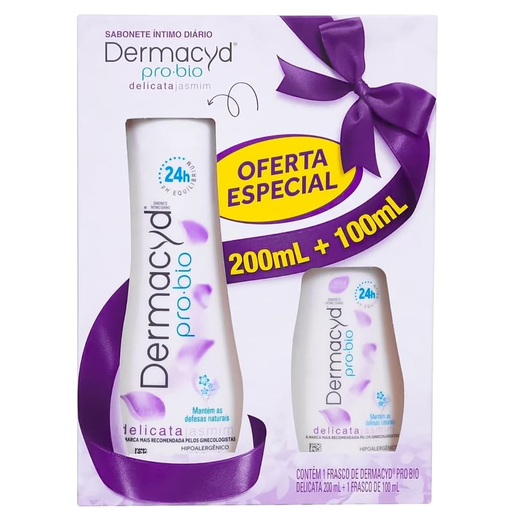 Kit Sabonete Liquido Dermacyd Delicata de Jasmin 200ml + 100ml