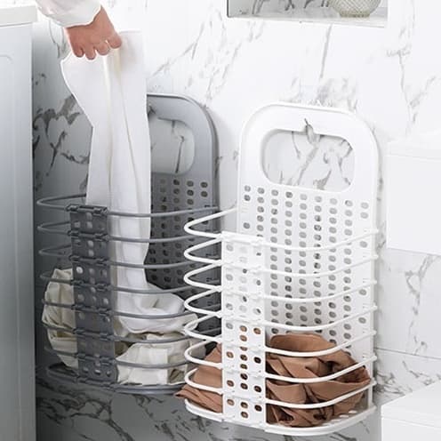 Cesto Dobrável De Parede Organizador Multiuso Para Lavanderia Cesta Suspenso Retrátil