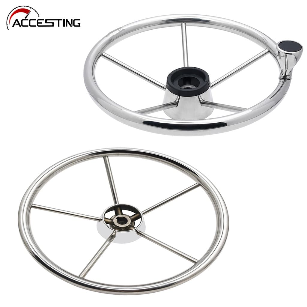 Volante De Aço Inoxidável 13-1/2 Polegadas Barco De 5 Raios Com Knob/No Marine Accessories
