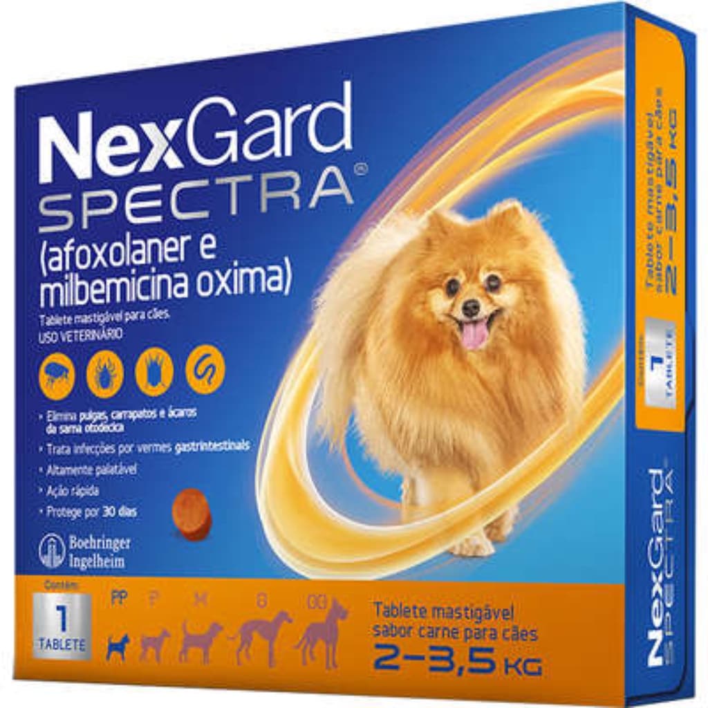 Nexgard Spectra 2 A 3,5kg Anti-pulga Carrapato Sarna Vermes Antipulgas Antipulga