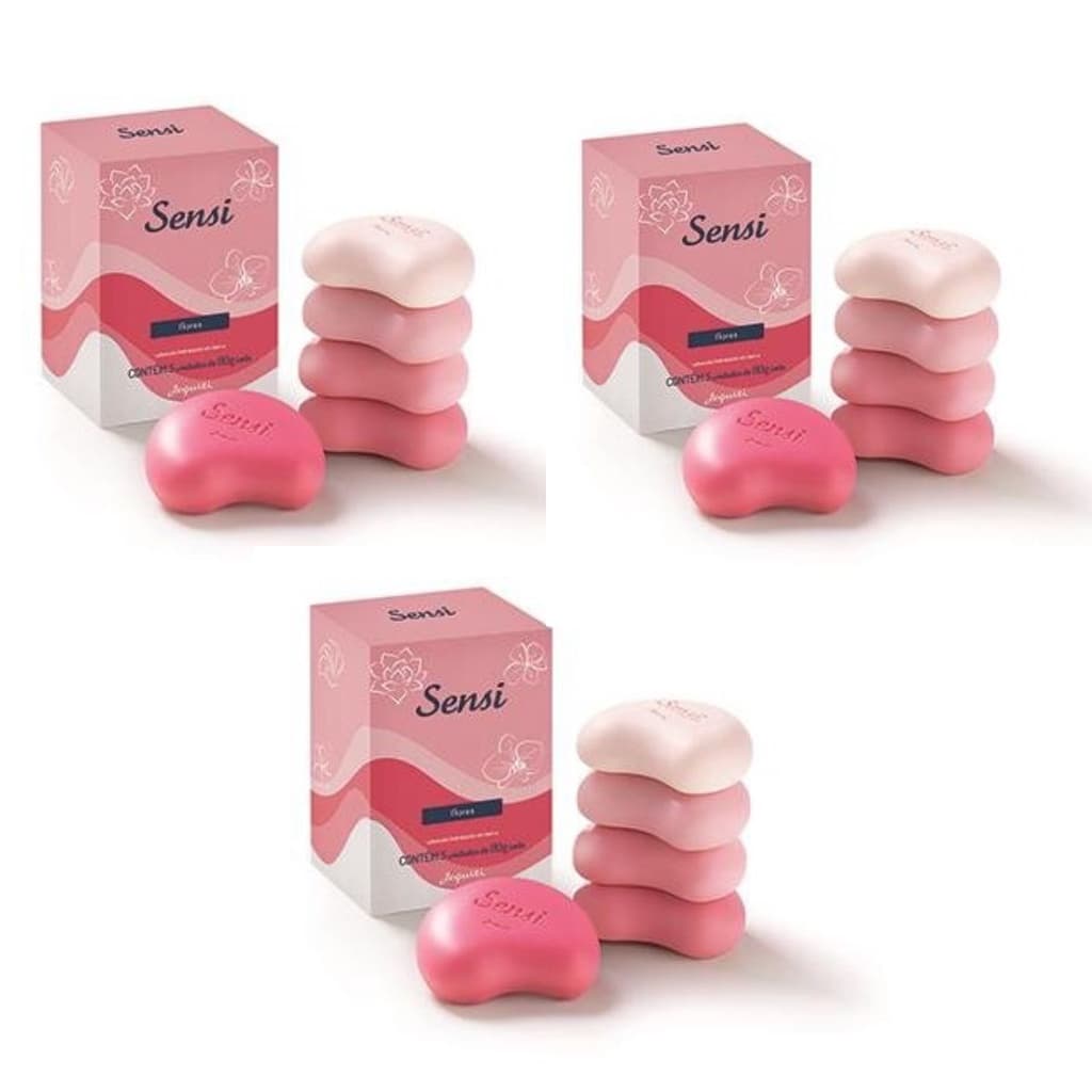 Kit 3 Caixas Sabonetes Hidratante em Barra Sensi Flores 5x80g - Jequiti
