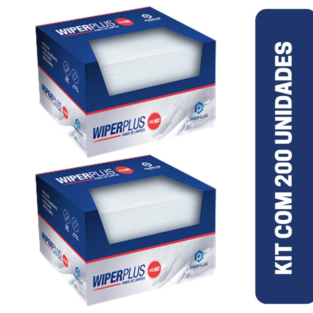 Pano Multiuso Wiper Plus Ultra Absorção Reutilizável 28x35cm kit 200 Unidades