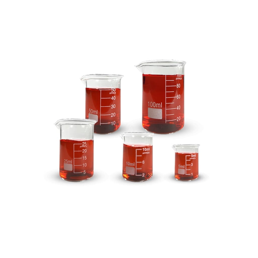 Kit Becker Bequer Vidro Graduado 5, 10, 25, 50 E 100ml