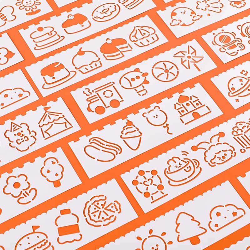 4 Pcs Desenho Animado Padrão Oco Stencil Régua Conjunto De Réguas Multifuncionais Para Crianças Pintura À Mão Suaves