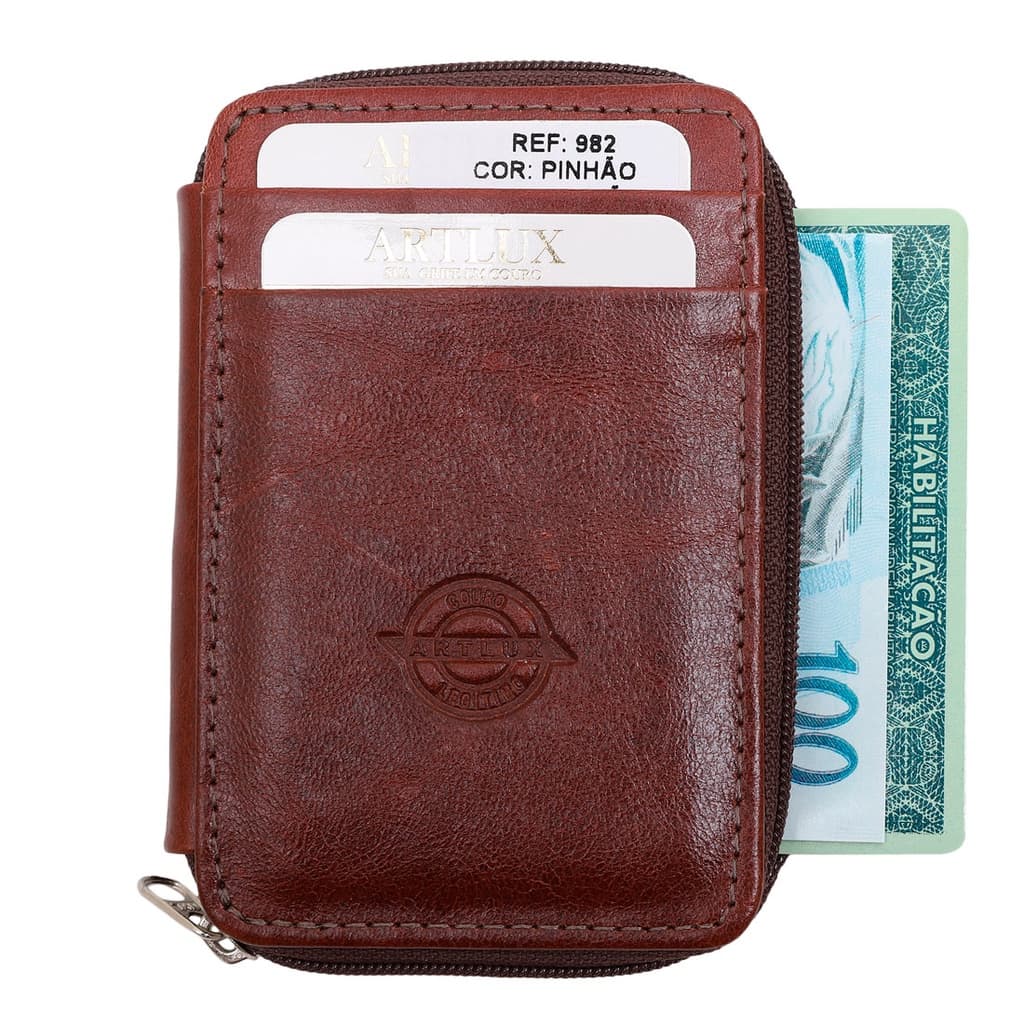 Carteira SLIM Couro com Zíper Artlux 982